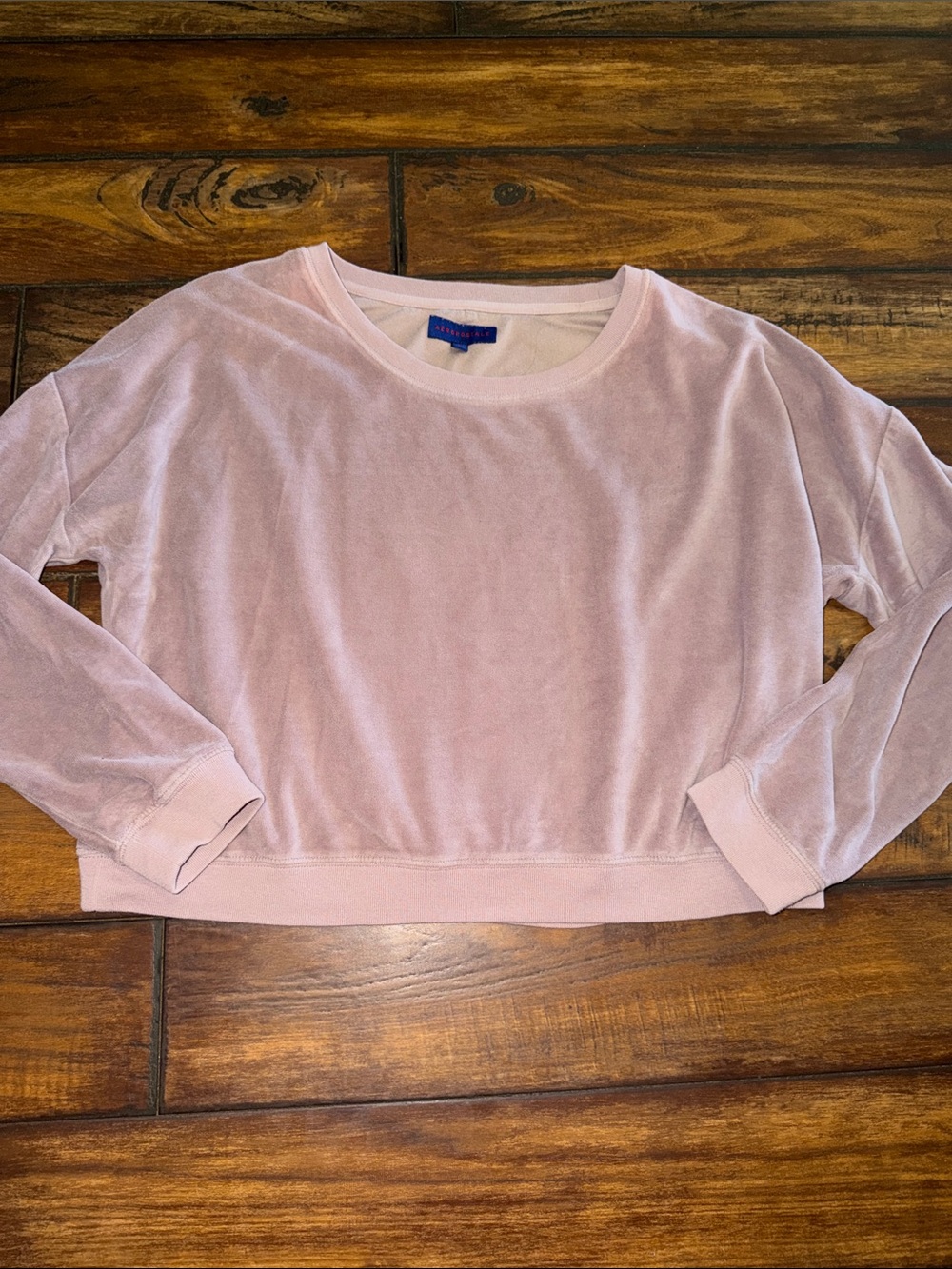 Aeropostale Pale Lavender Velour Crewneck Sweatshirt
